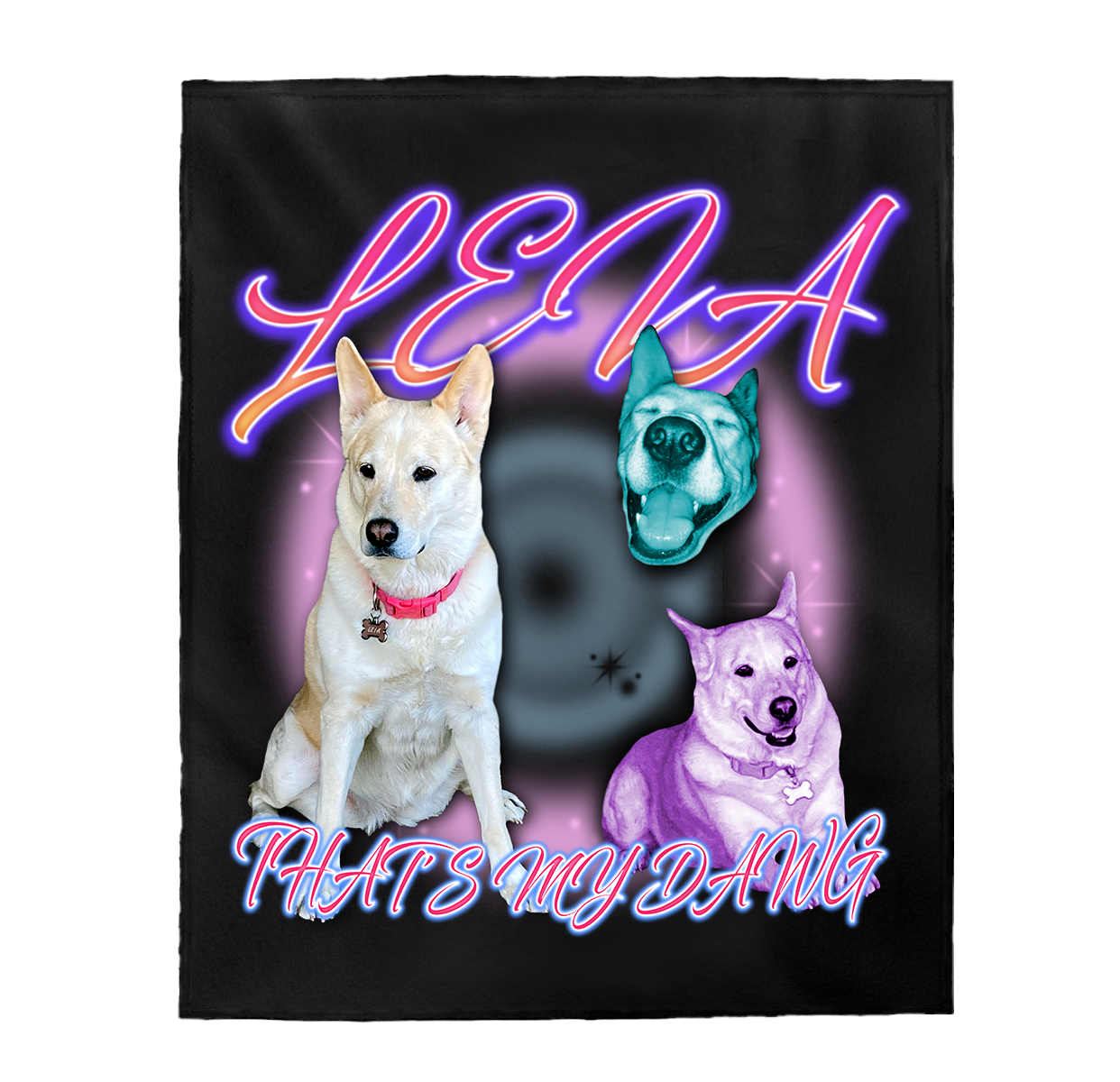 That's My Dawg Custom "90's Airbrush" Plush Blanket