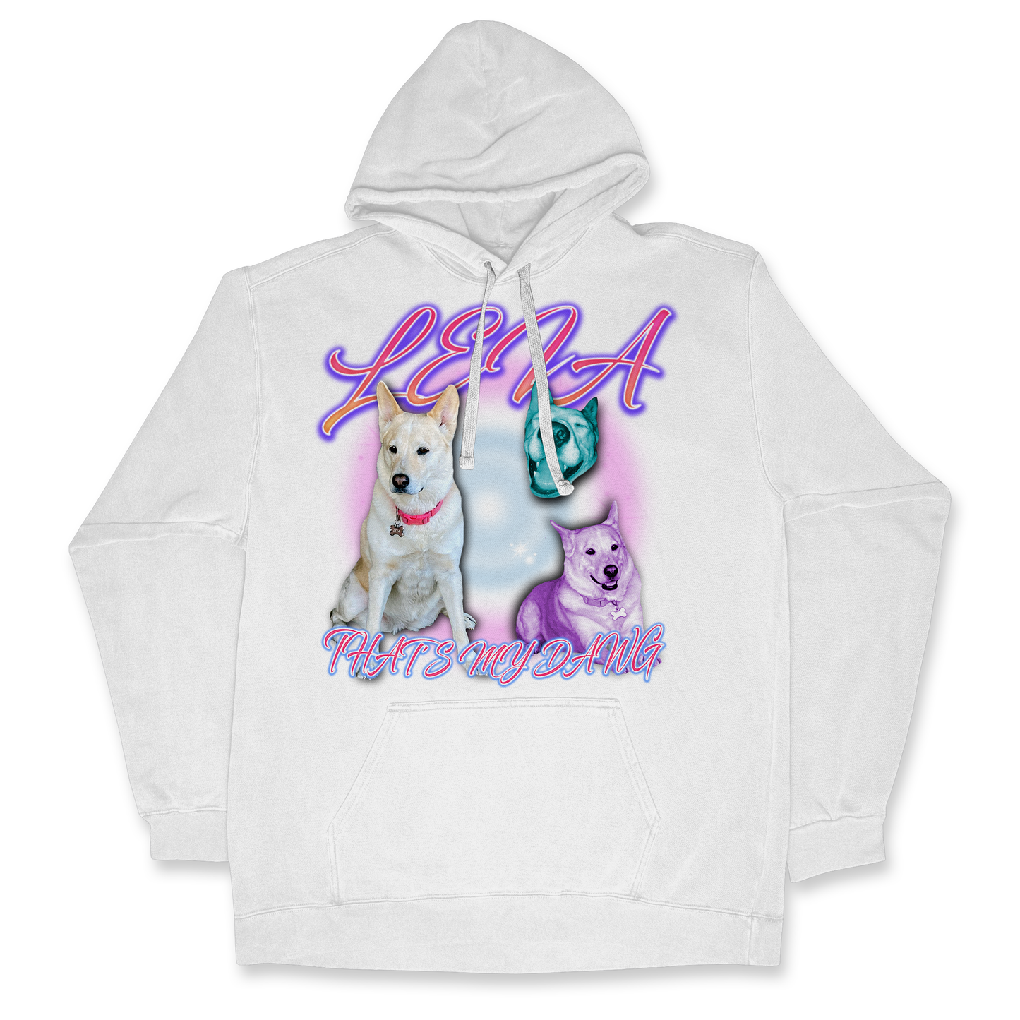 Custom 90s Airbrush Hoodie – Upload Any Pet, Friend, or Other Favorite Picture