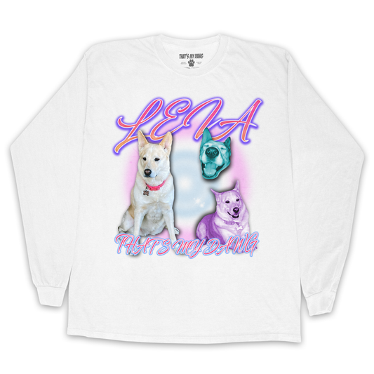 Custom 90s Airbrush Long Sleeve – Upload Any Pet, Friend, or Other Favorite Picture