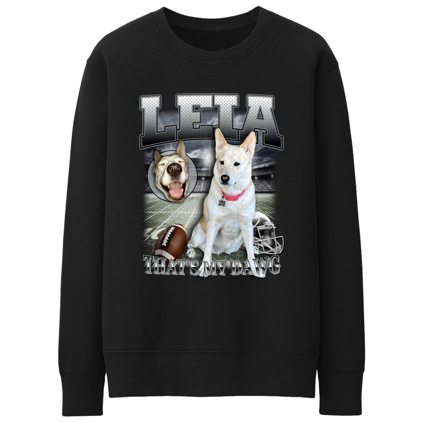Custom NFL Crewneck – Feature Your Pet as a Football Star!