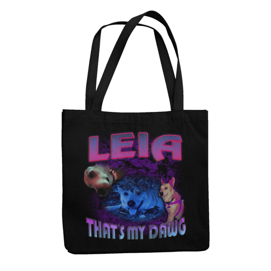 Custom 90s Bootleg Tote Bag – Upload Any Pet, Friend, or Other Favorite Picture