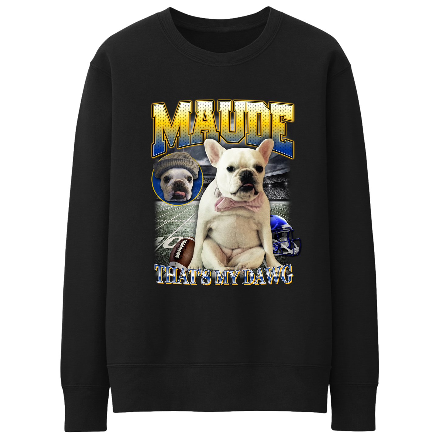 Custom NFL Crewneck – Feature Your Pet as a Football Star!