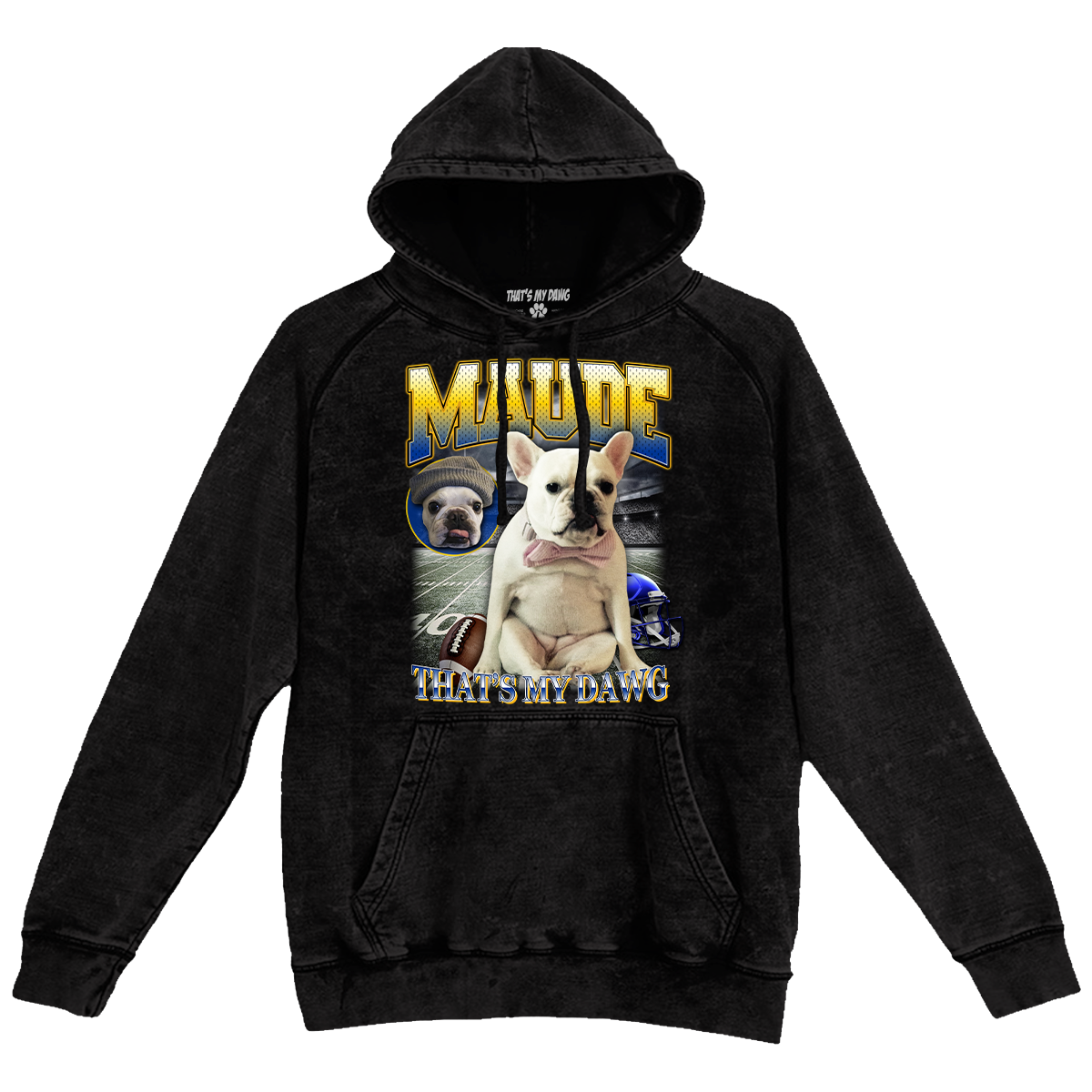 Custom NFL Vintage Hoodie – Feature Your Pet as a Football Star!