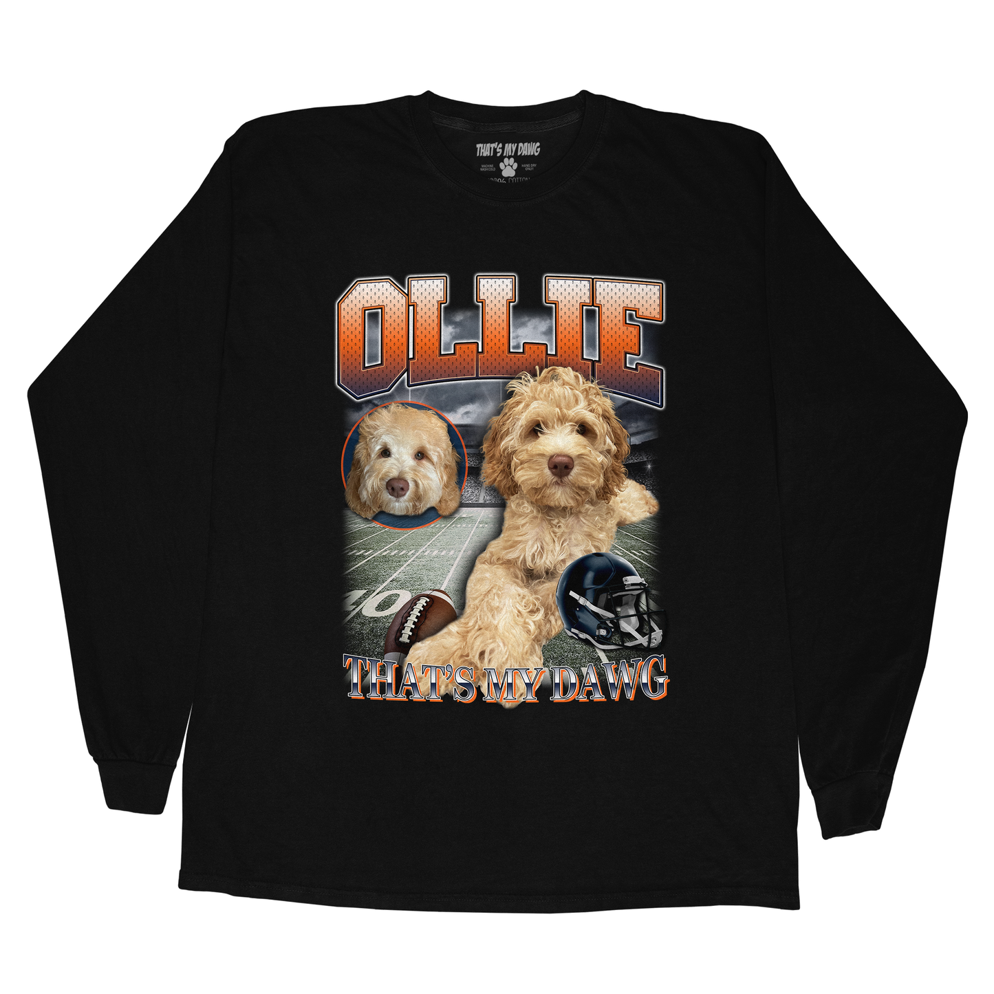 Custom NFL Long Sleeve – Feature Your Pet as a Football Star!