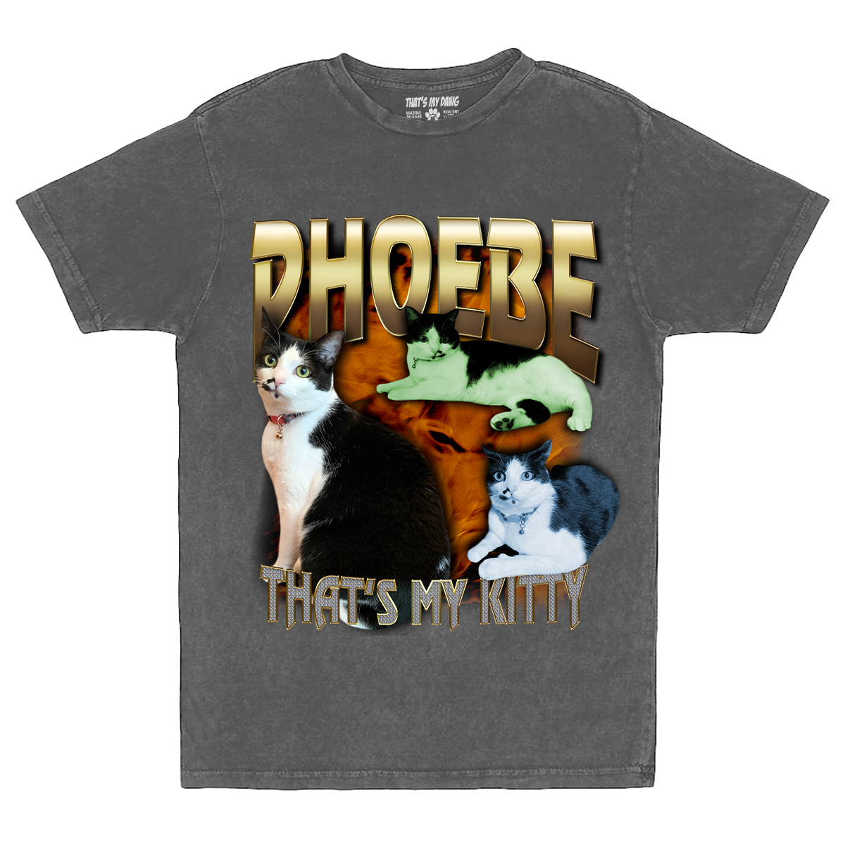 Custom 90s Bling Vintage T-Shirt – Upload Any Pet, Friend, or Other Favorite Picture