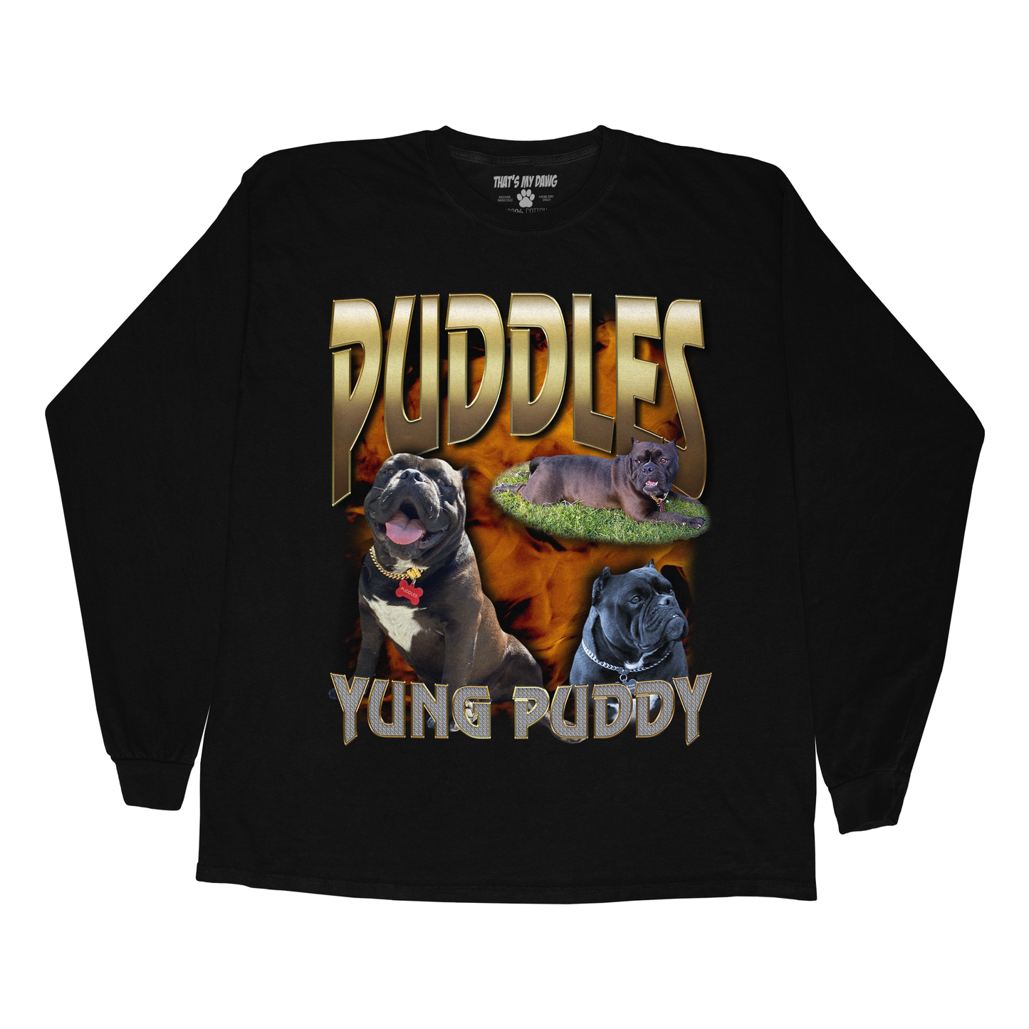 Custom 90s Bling Long Sleeve – Upload Any Pet, Friend, or Other Favorite Picture