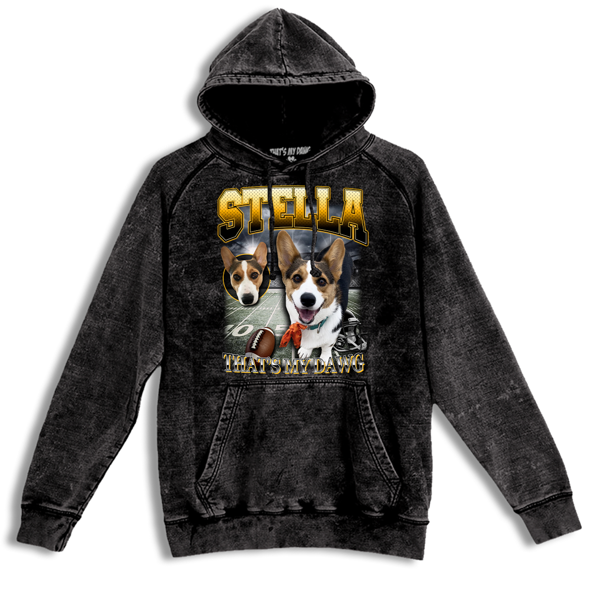 Custom NFL Vintage Hoodie – Feature Your Pet as a Football Star!