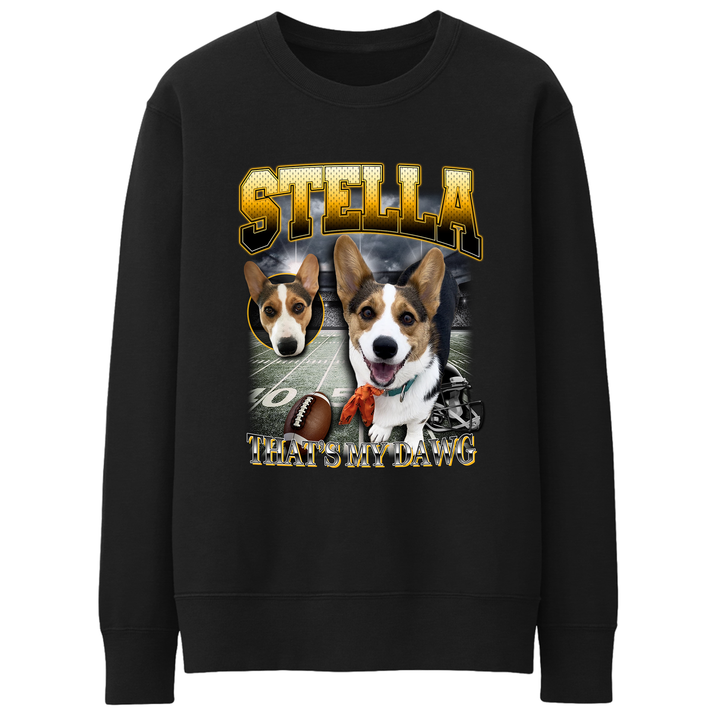 Custom NFL Crewneck – Feature Your Pet as a Football Star!