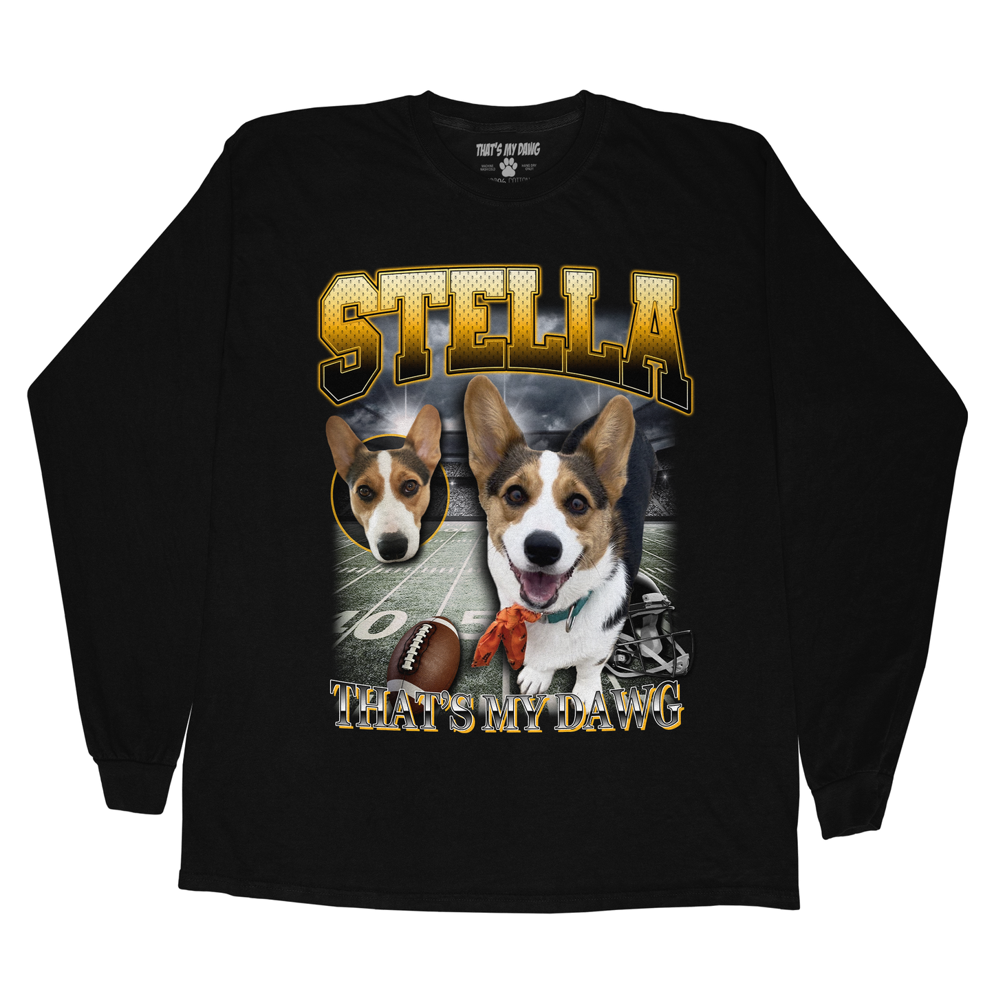 Custom NFL Long Sleeve – Feature Your Pet as a Football Star!