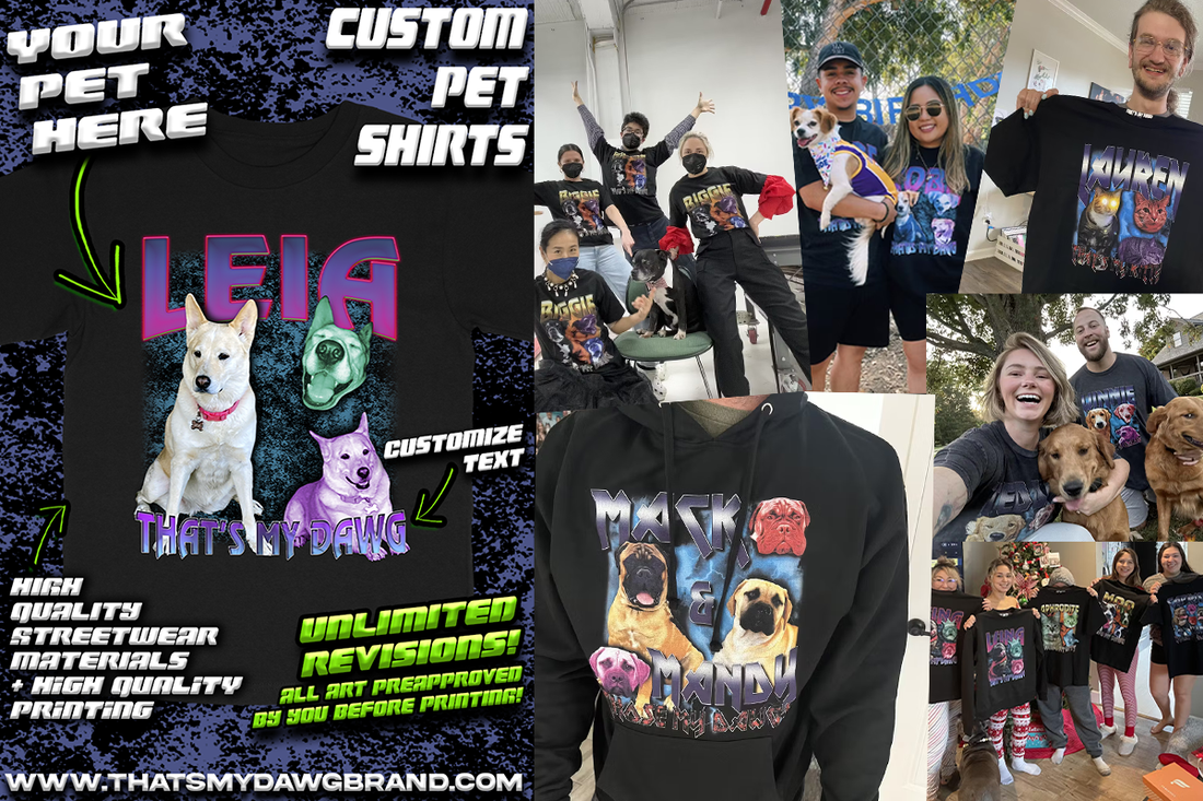 Custom dog shirt featuring vibrant graphics and a pet’s photo.