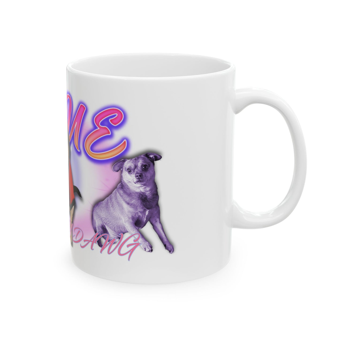 Custom 90s Airbrush Mug – Upload Any Pet, Friend, or Other Favorite Picture