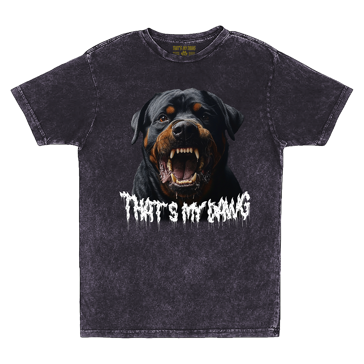 a black and brown dog with the words that's my king printed on it