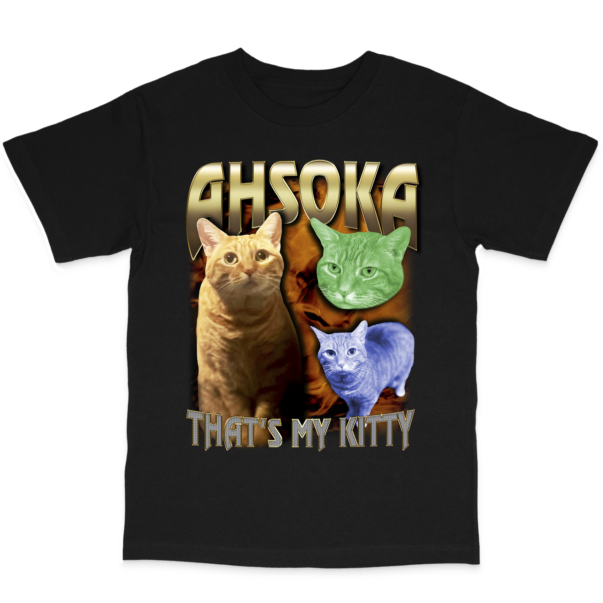 ★AWESOMEUS★ SMILING CAT PIGMENT TSHIRT 2COLOR unisex-staple-t-shirt-heather-