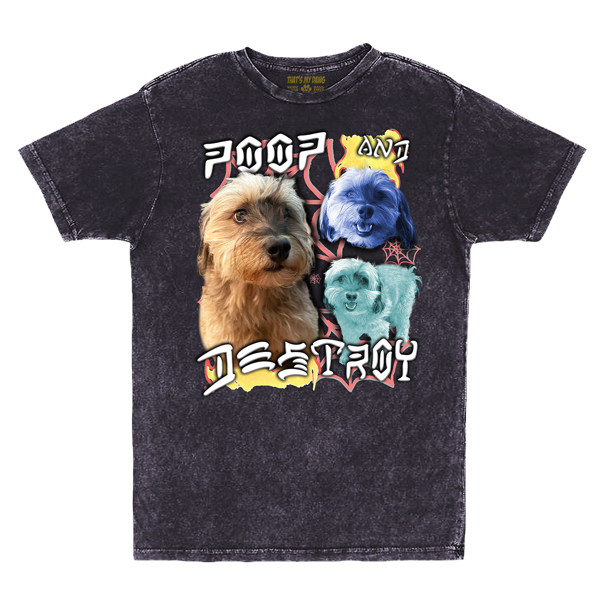 Custom Poop and Destroy Vintage T-Shirt – Upload Any Pet, Friend, or Other Favorite Picture