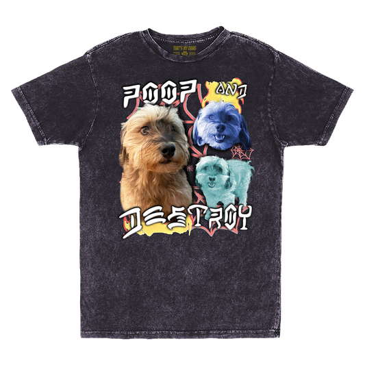 Custom Poop and Destroy Vintage T-Shirt – Upload Any Pet, Friend, or Other Favorite Picture