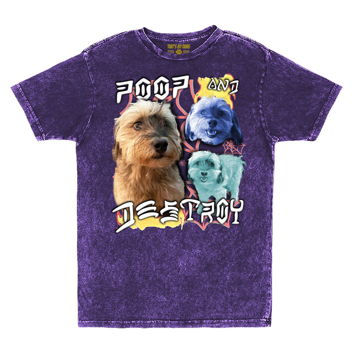 Custom Poop and Destroy Vintage T-Shirt – Upload Any Pet, Friend, or Other Favorite Picture