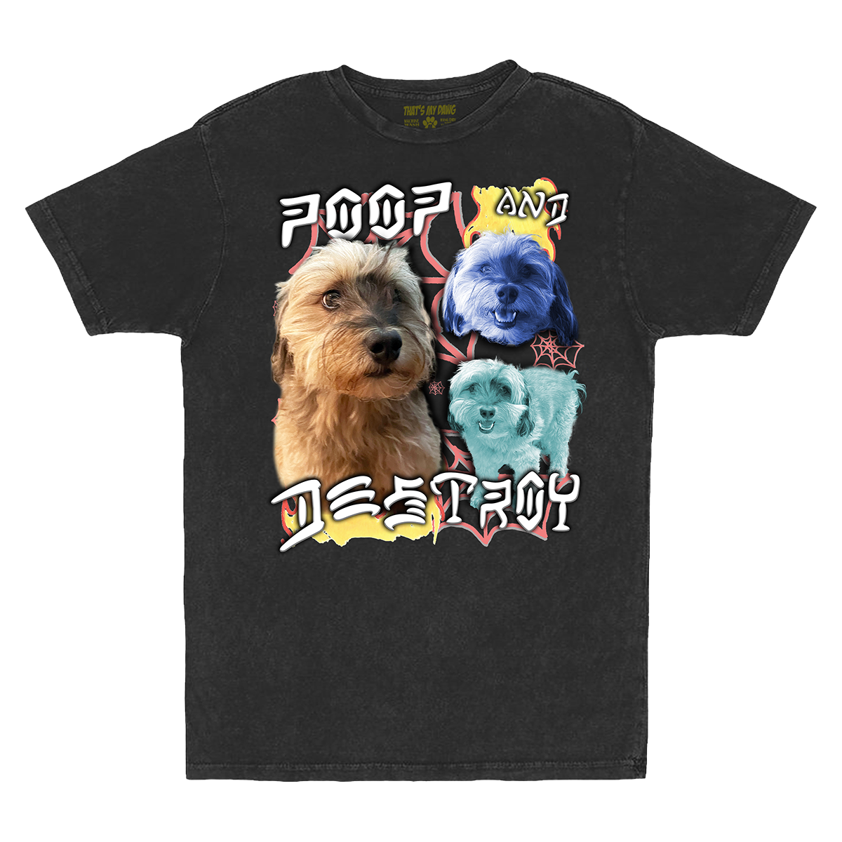 Custom Poop and Destroy Vintage T-Shirt – Upload Any Pet, Friend, or Other Favorite Picture