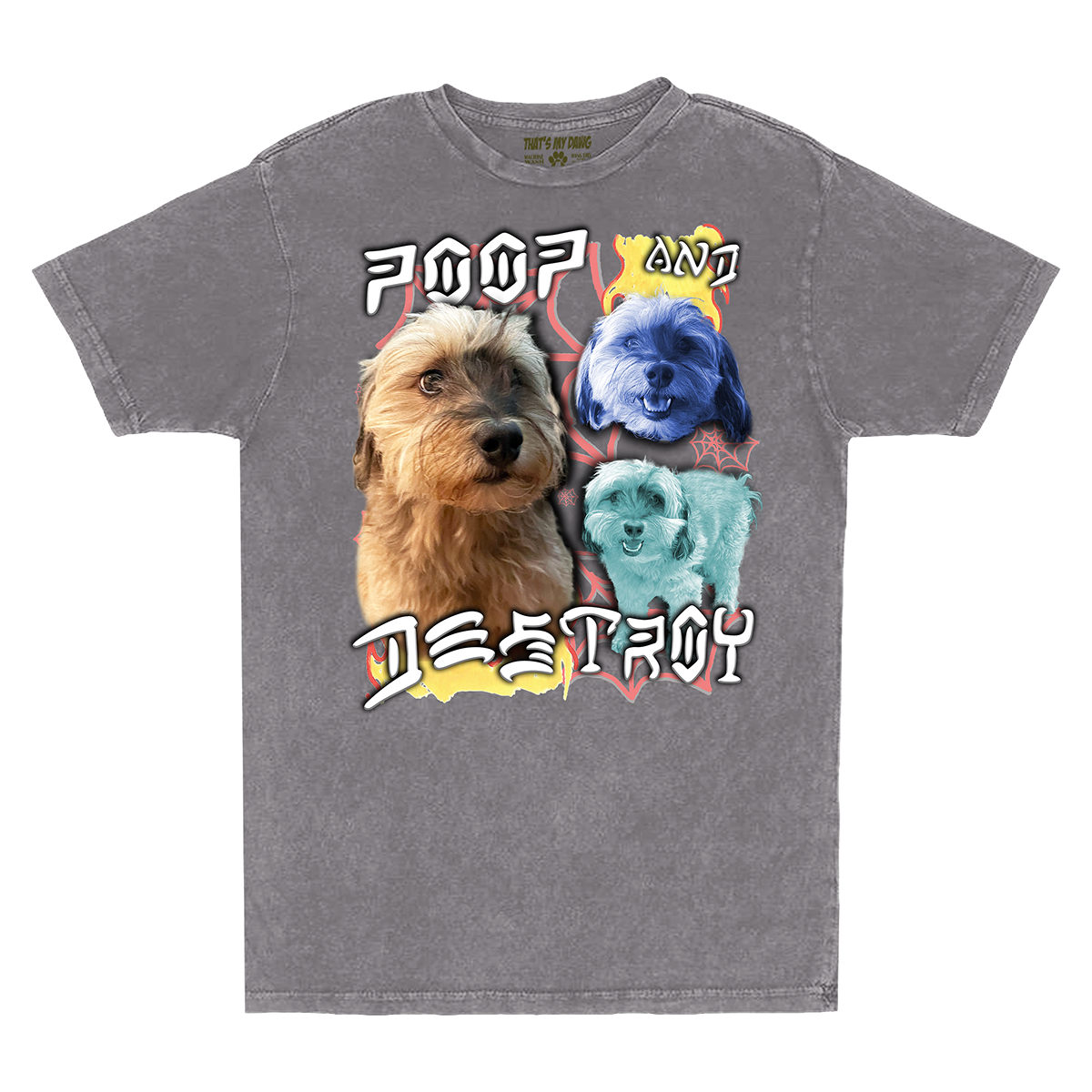 Custom Poop and Destroy Vintage T-Shirt – Upload Any Pet, Friend, or Other Favorite Picture