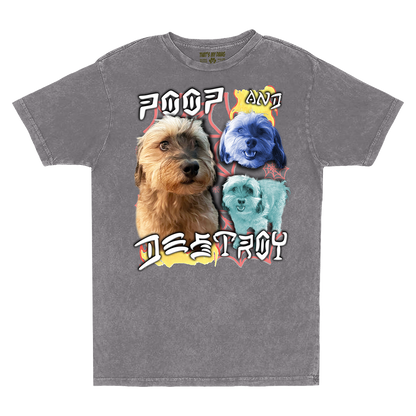 Custom Poop and Destroy Vintage T-Shirt – Upload Any Pet, Friend, or Other Favorite Picture