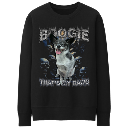 Custom Horrorcore Crewneck – Upload Any Pet, Friend, or Other Favorite Picture