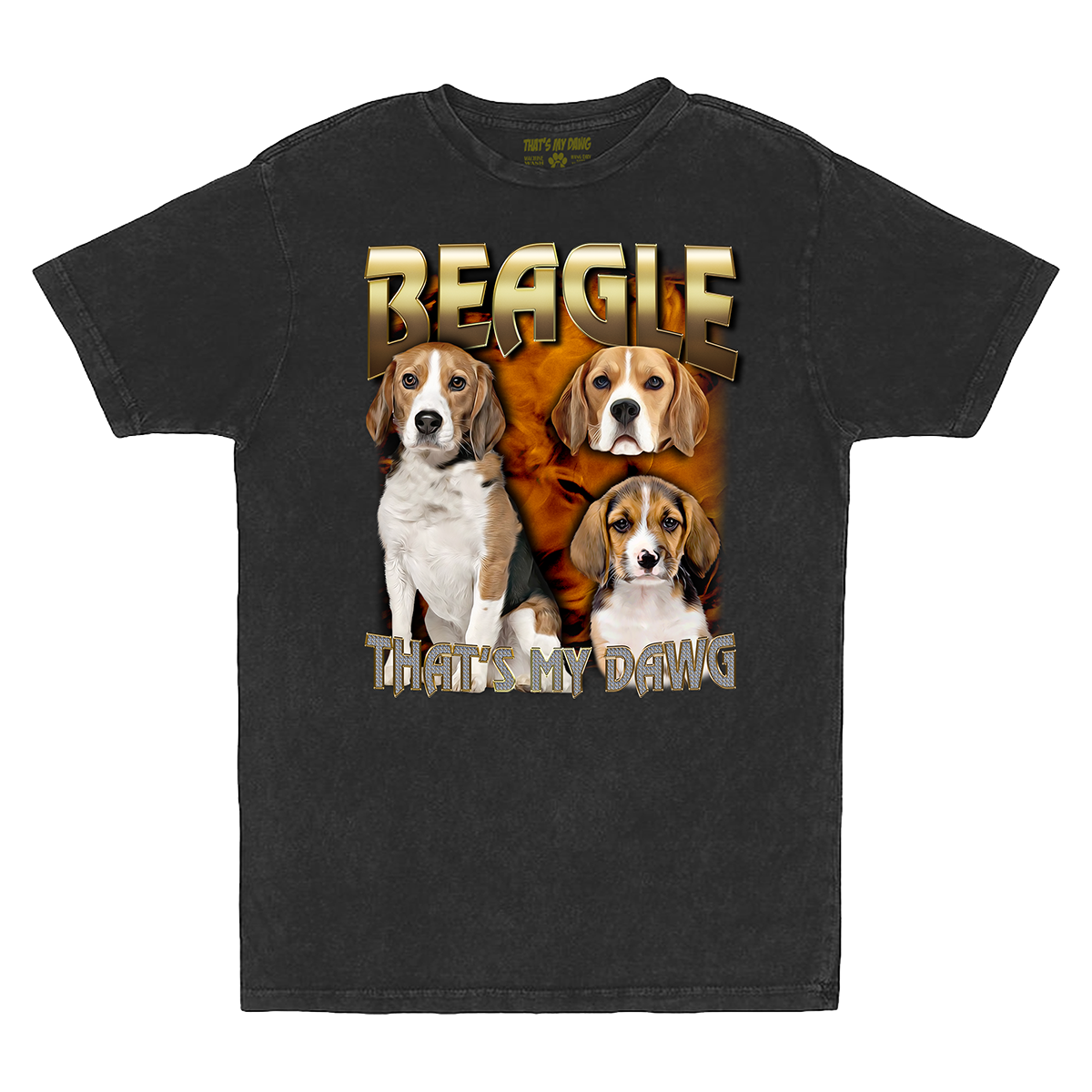 90's Style Beagle Vintage T-Shirts (Vintage Black)