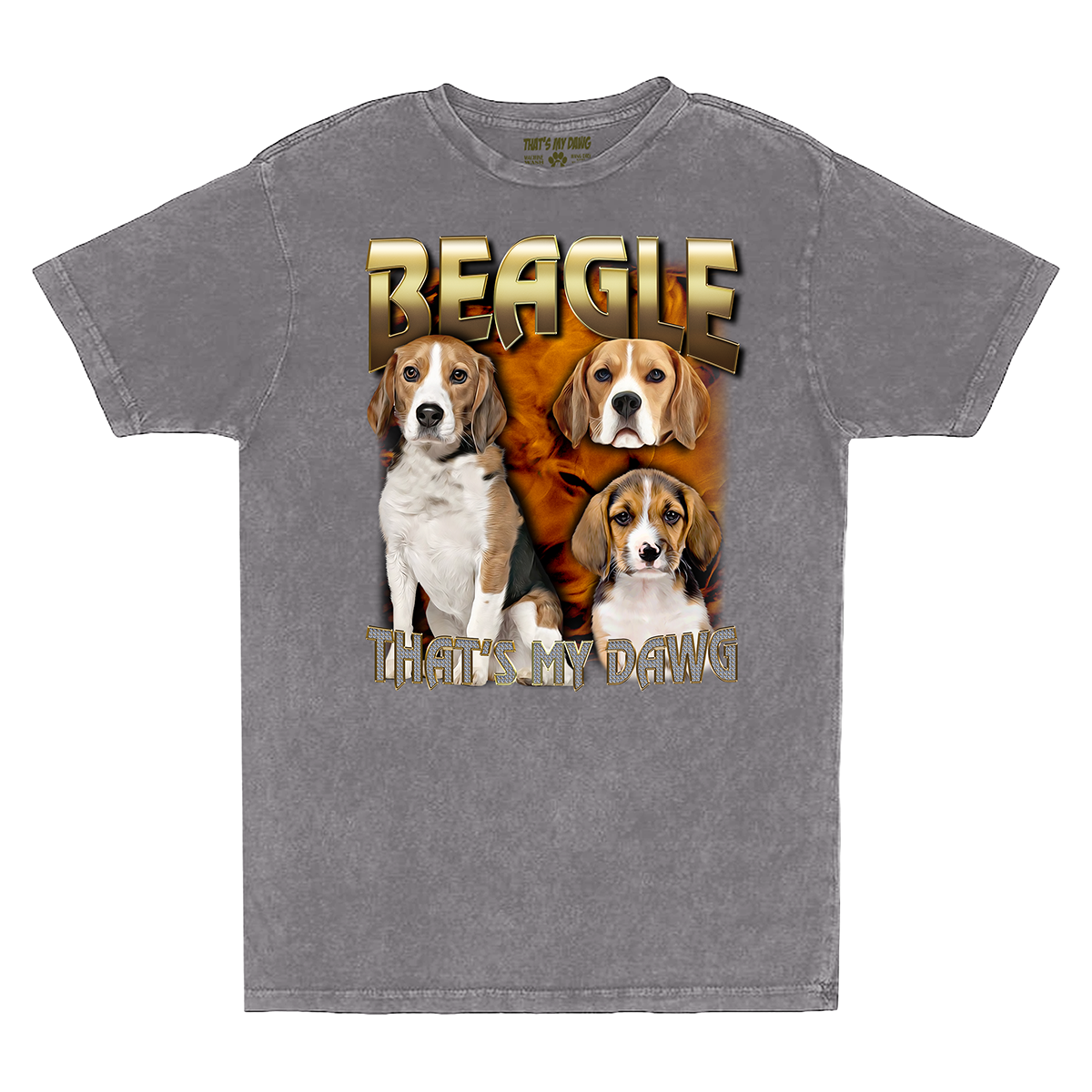 90's Style Beagle Vintage T-Shirts (Zinc)