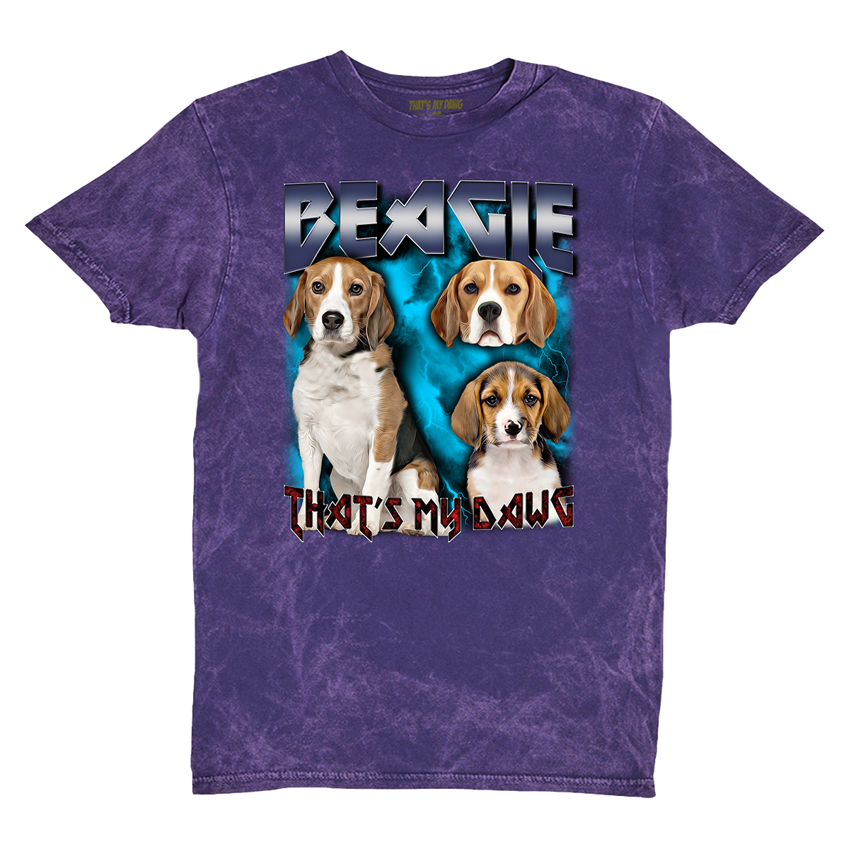 90's Style Beagle Vintage T-Shirts (Cloud Purple)