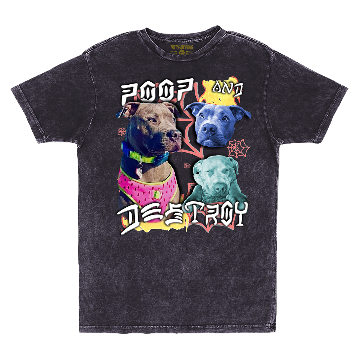 Custom Poop and Destroy Vintage T-Shirt – Upload Any Pet, Friend, or Other Favorite Picture