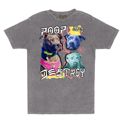 Custom Poop and Destroy Vintage T-Shirt – Upload Any Pet, Friend, or Other Favorite Picture