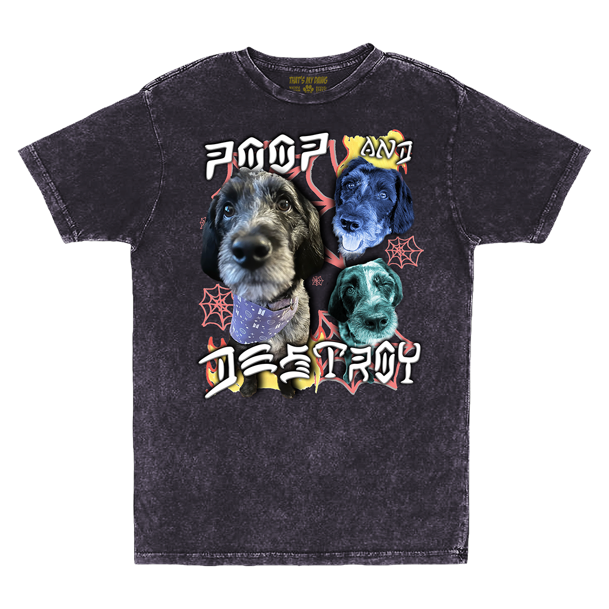 Custom Poop and Destroy Vintage T-Shirt – Upload Any Pet, Friend, or Other Favorite Picture