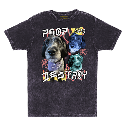 Custom Poop and Destroy Vintage T-Shirt – Upload Any Pet, Friend, or Other Favorite Picture