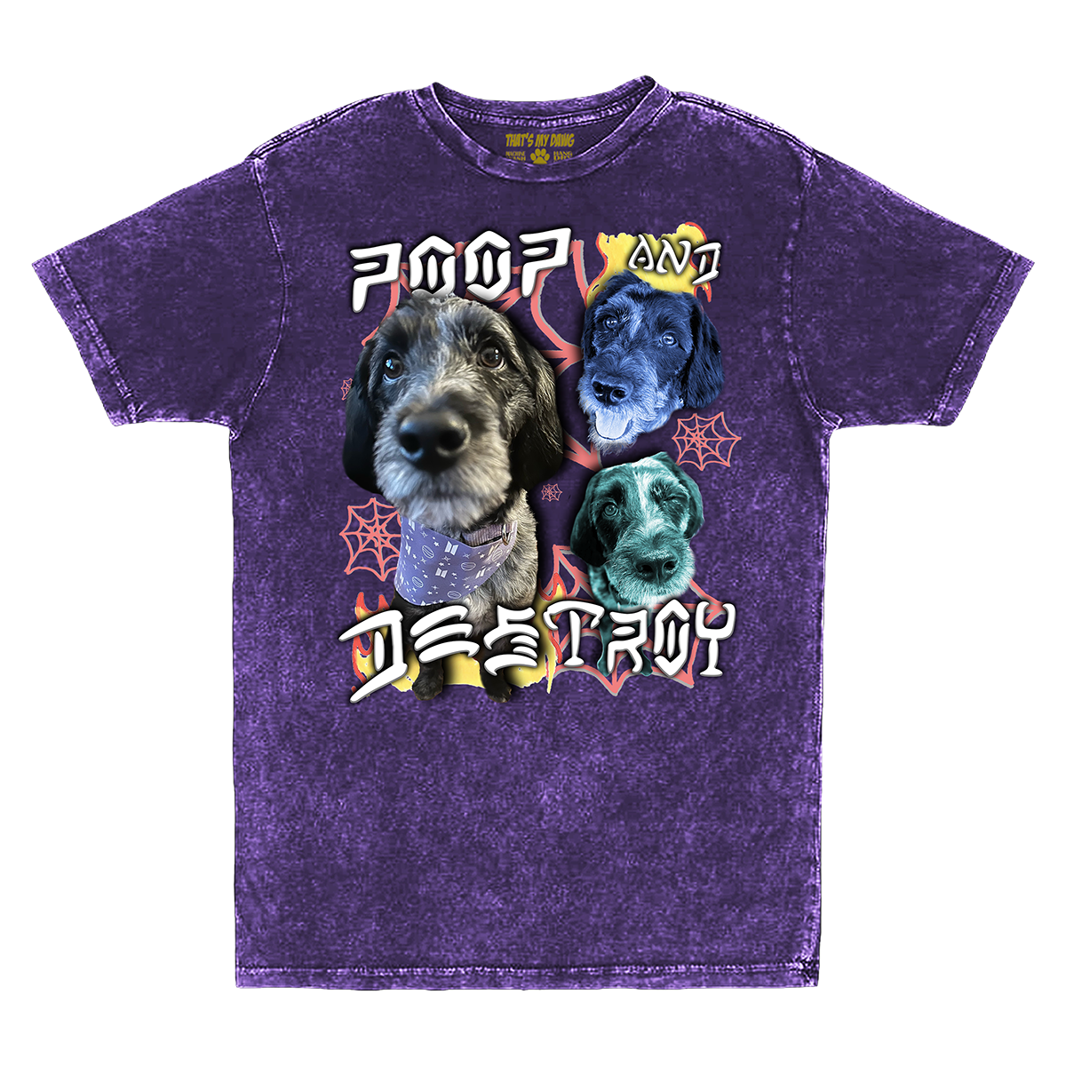 Custom Poop and Destroy Vintage T-Shirt – Upload Any Pet, Friend, or Other Favorite Picture