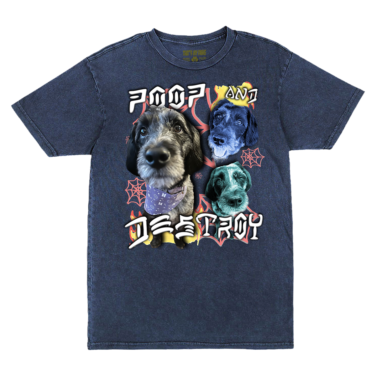 Custom Poop and Destroy Vintage T-Shirt – Upload Any Pet, Friend, or Other Favorite Picture