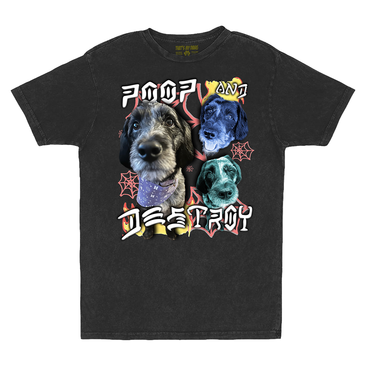 Custom Poop and Destroy Vintage T-Shirt – Upload Any Pet, Friend, or Other Favorite Picture