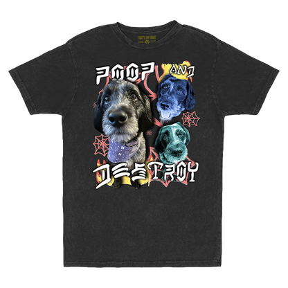 Custom Poop and Destroy Vintage T-Shirt – Upload Any Pet, Friend, or Other Favorite Picture