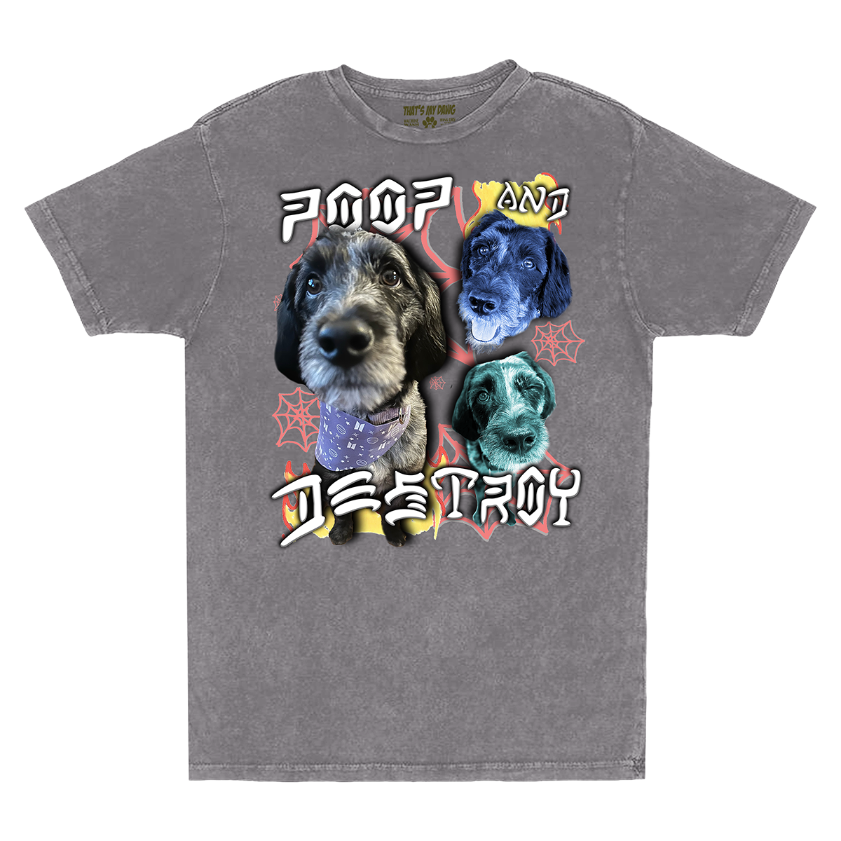 Custom Poop and Destroy Vintage T-Shirt – Upload Any Pet, Friend, or Other Favorite Picture