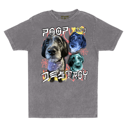 Custom Poop and Destroy Vintage T-Shirt – Upload Any Pet, Friend, or Other Favorite Picture