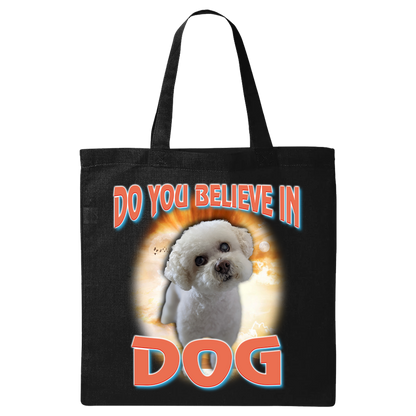 Custom Dog God Tote Bag – Upload Your Dog and Turn Them Into a Deity