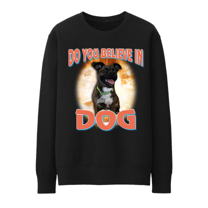 Custom Dog God Crewneck – Upload Your Dog and Turn Them Into a Deity