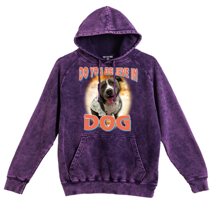 Custom Dog God Vintage Hoodie – Upload Your Dog and Turn Them Into a Deity