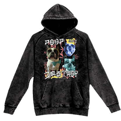 Custom Poop and Destroy Vintage Hoodie – Upload Any Pet, Friend, or Other Favorite Picture