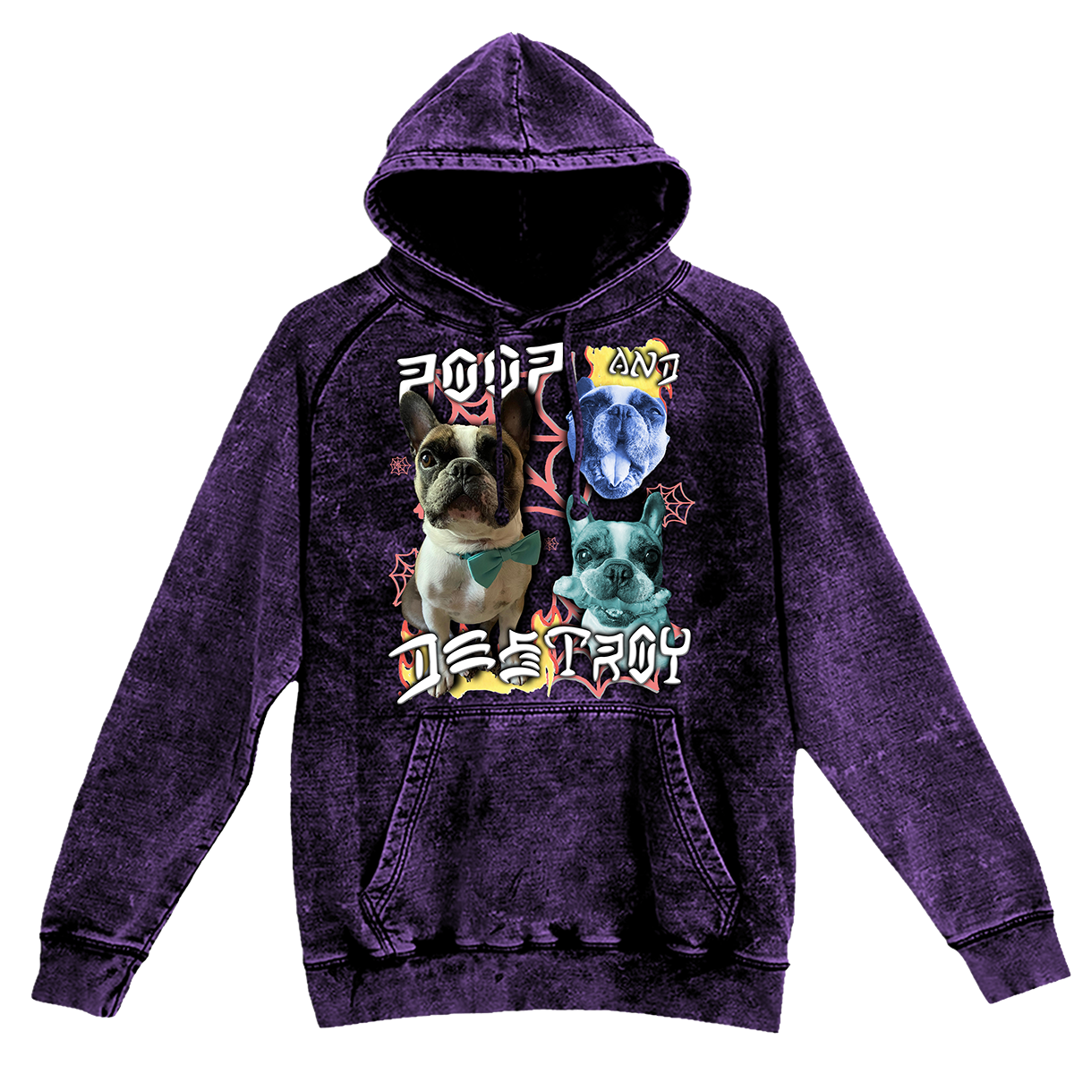 Custom Poop and Destroy Vintage Hoodie – Upload Any Pet, Friend, or Other Favorite Picture