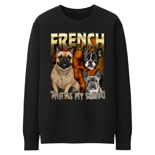 90's Style French Bulldog Crewneck Sweaters