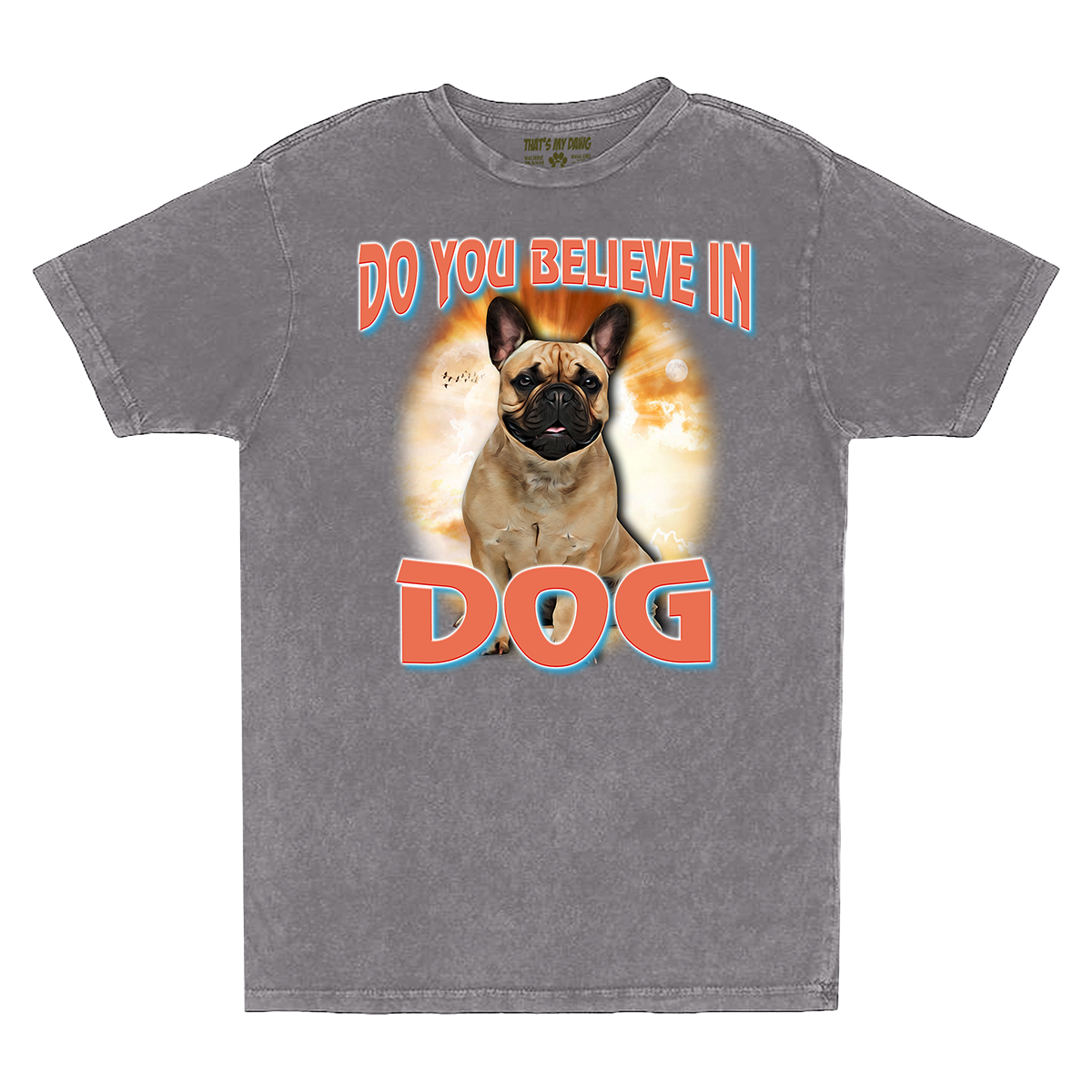90's Style French Bulldog Vintage T-Shirts (Zinc)