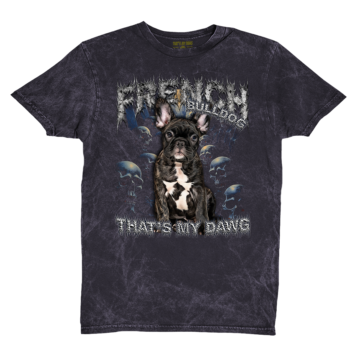 90's Style French Bulldog Vintage T-Shirts (Cloud Black)