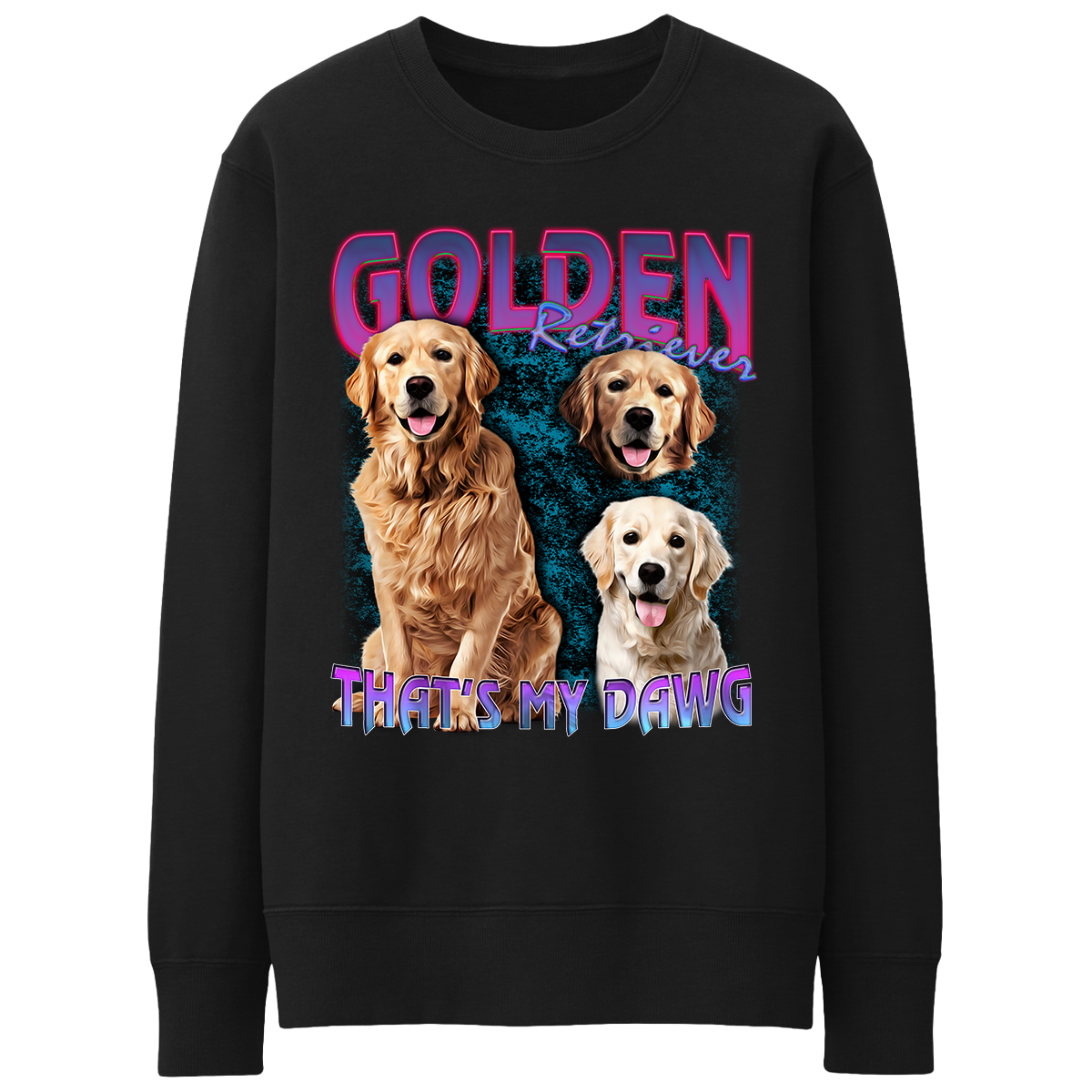 90's Style Golden Retriever Crewneck Sweaters