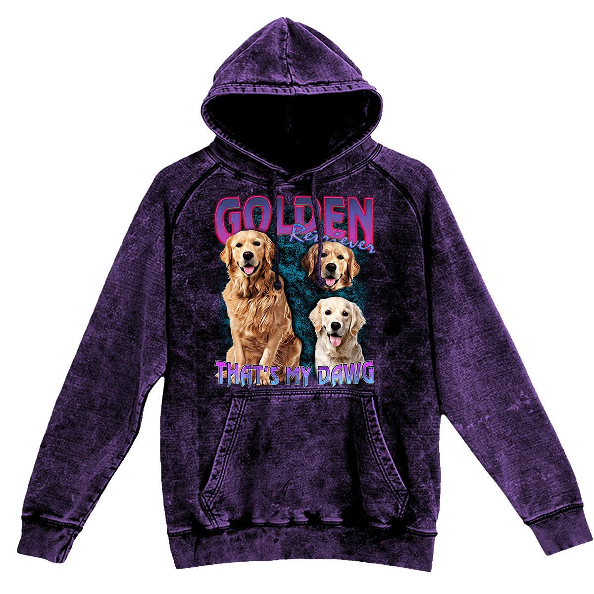 90's Style Golden Retriever Vintage Hoodies (Cloud Purple)
