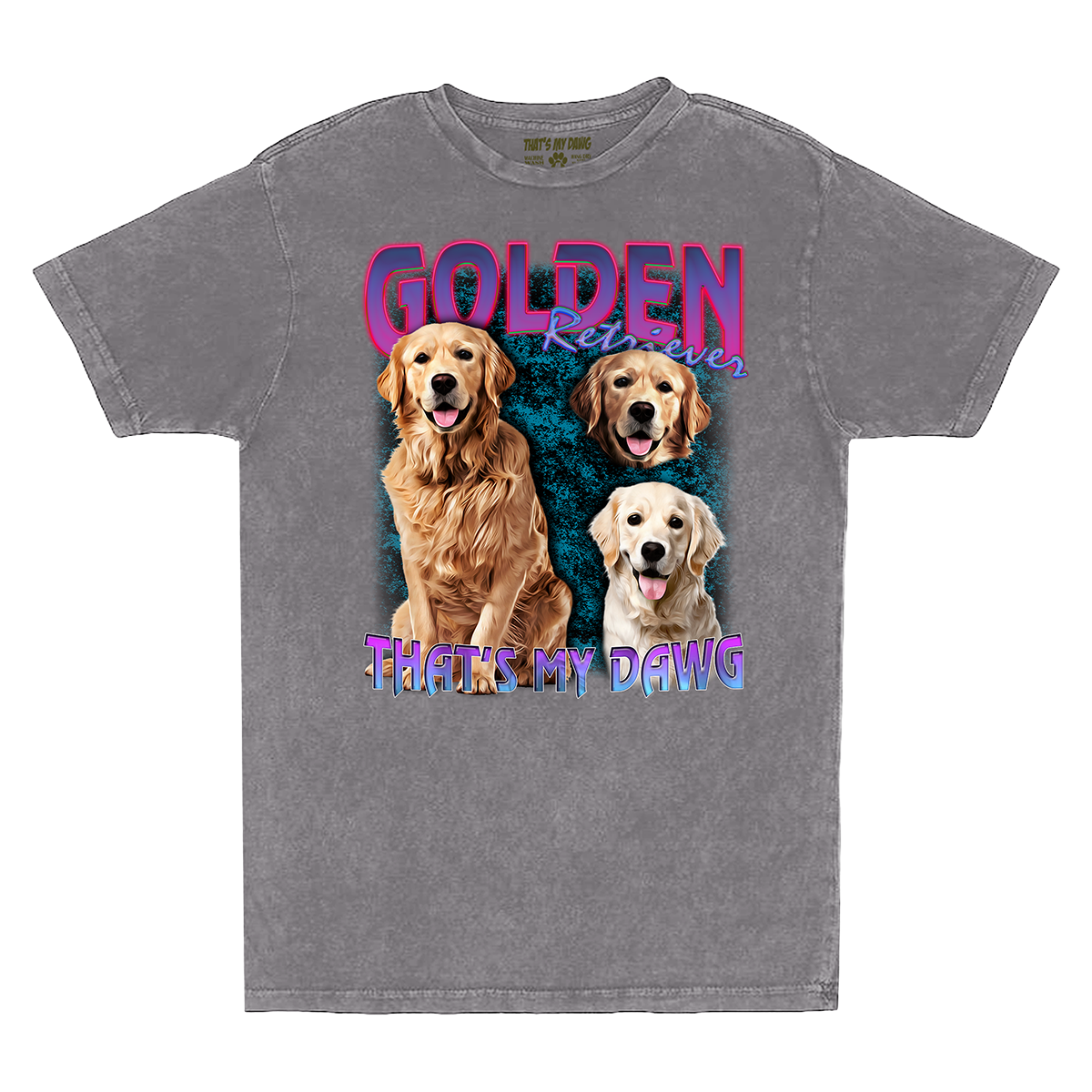 90's Style Golden Retriever Vintage T-Shirts (Zinc)