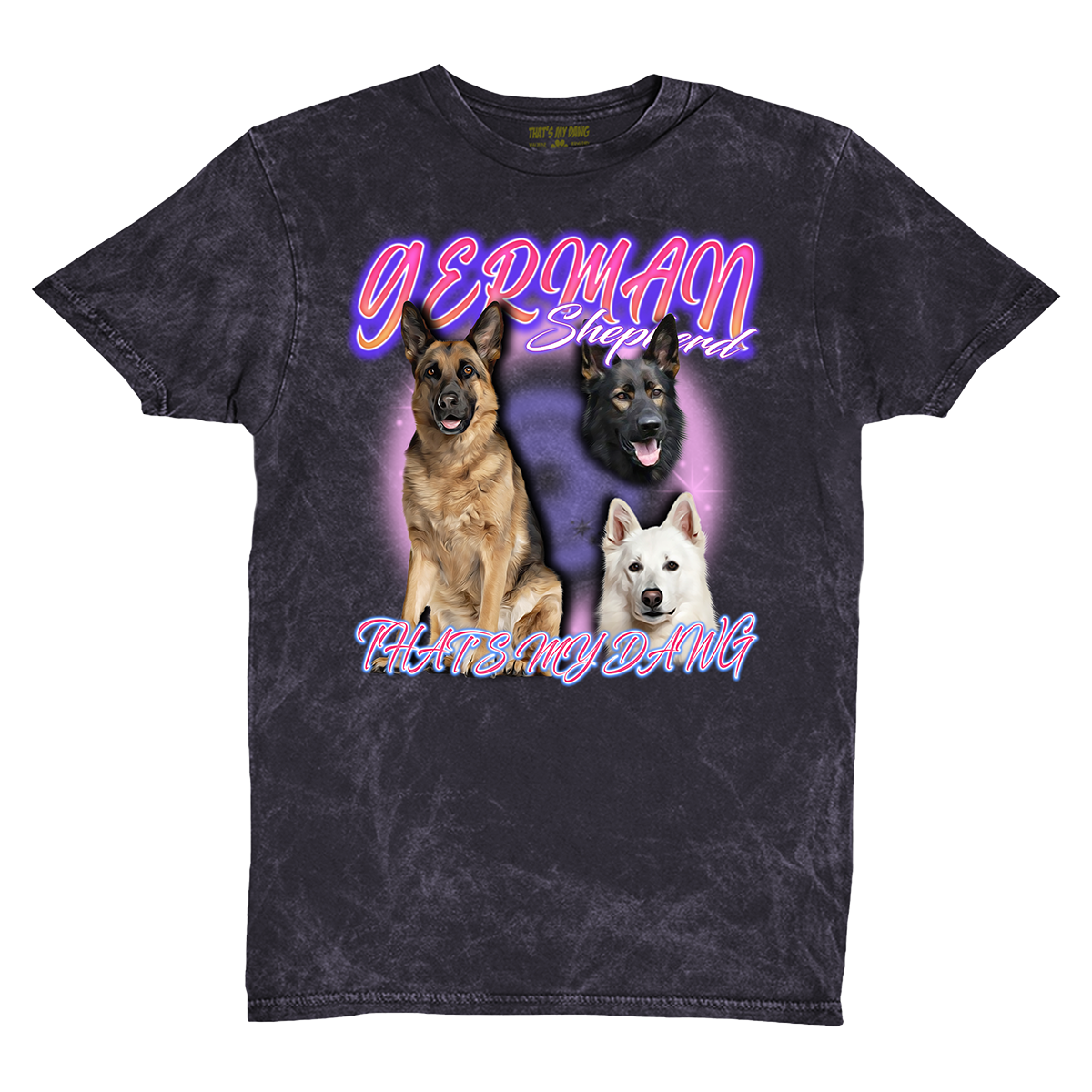 90's Style German Shepherd Vintage T-Shirts (Cloud Black)