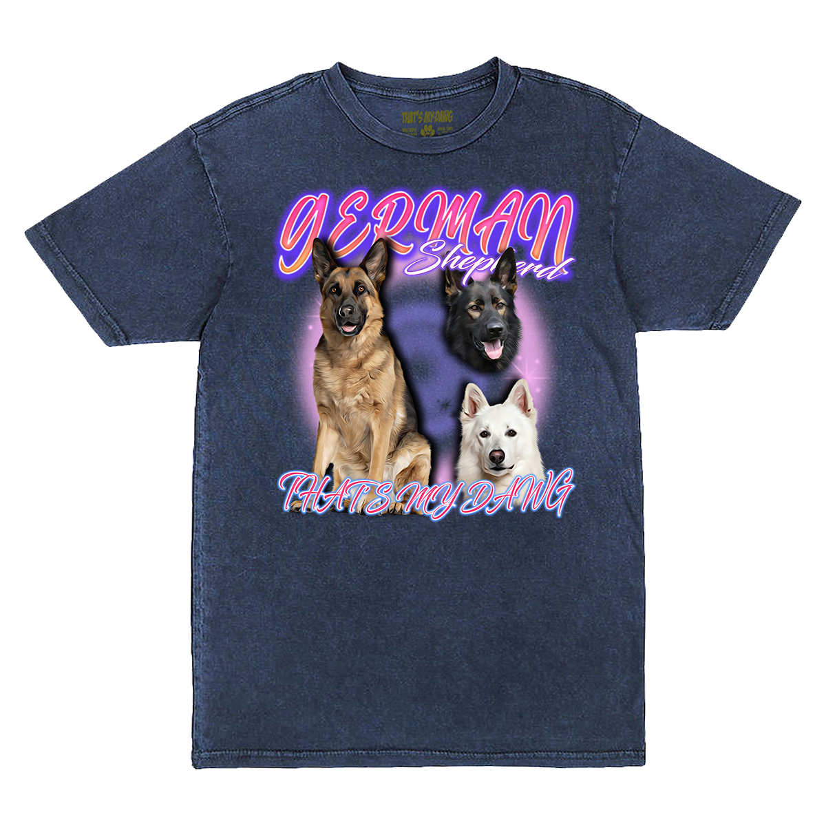 90's Style German Shepherd Vintage T-Shirts (Denim)